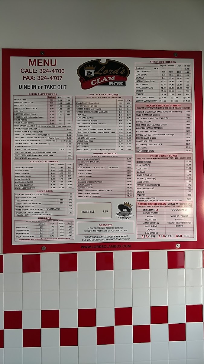 Menu Lords Clam Box-2
