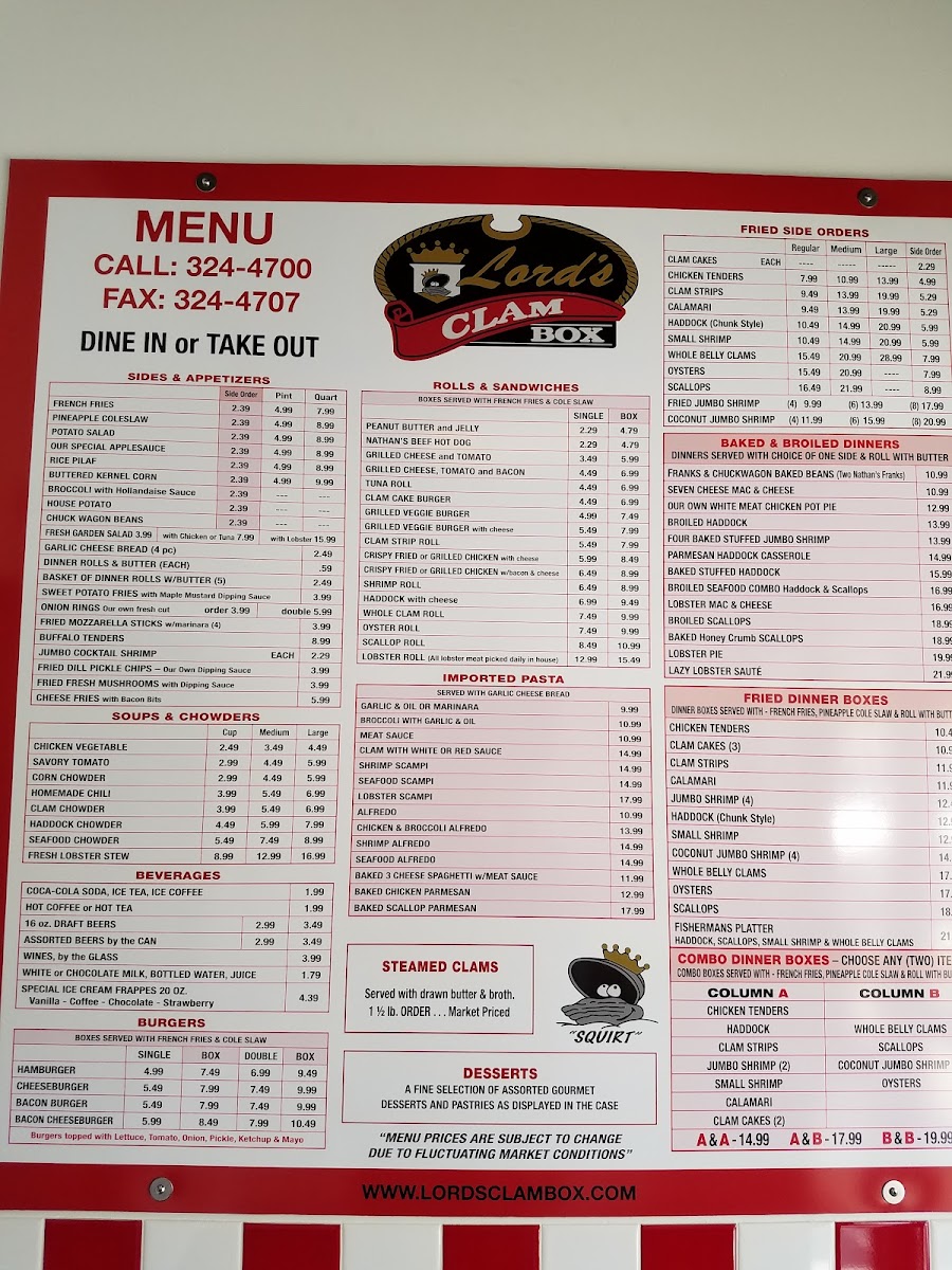 Menu Lords Clam Box-3